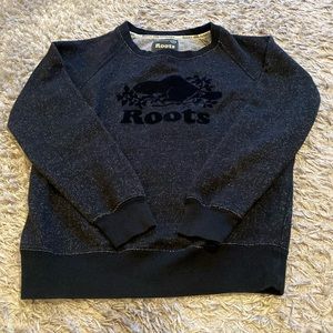 Roots | Logo Crewneck Sweater, Black, XXS